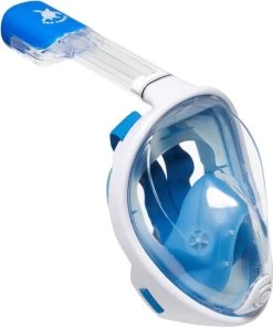 Sea Turtle Full Face Mask - Snorkelmasker - Volwassenen - Wit/Blauw - S/M -Watersporten 1001x1200