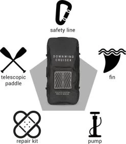 CAPITAL SPORTS Downwind Cruise - SUP Board Compleet Set - Opblaasbare Paddle - Rugzak & Pomp - 100% PVC -Watersporten 1051x1200