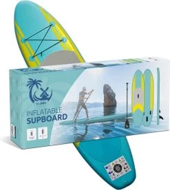 BluMill Opblaasbaar SUP Board - Stand Up Paddle Board - Verstelbare Peddel - Complete Set - Inclusief Pomp - Inclusief Enkelkoord - 300 Cm -Watersporten 1072x1200