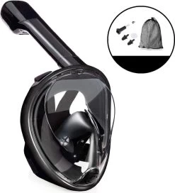 Campingwise Full Face Duikmasker, Snorkelmasker - Zwart - Maat L/XL -Watersporten 1090x1200