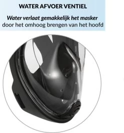 Merkloos Duikmasker Full Face L/XL - Duikbril Met Snorkel - Snorkelset Volwassenen - Zwart - Snorkelmaskers -Watersporten 1118x1200 2