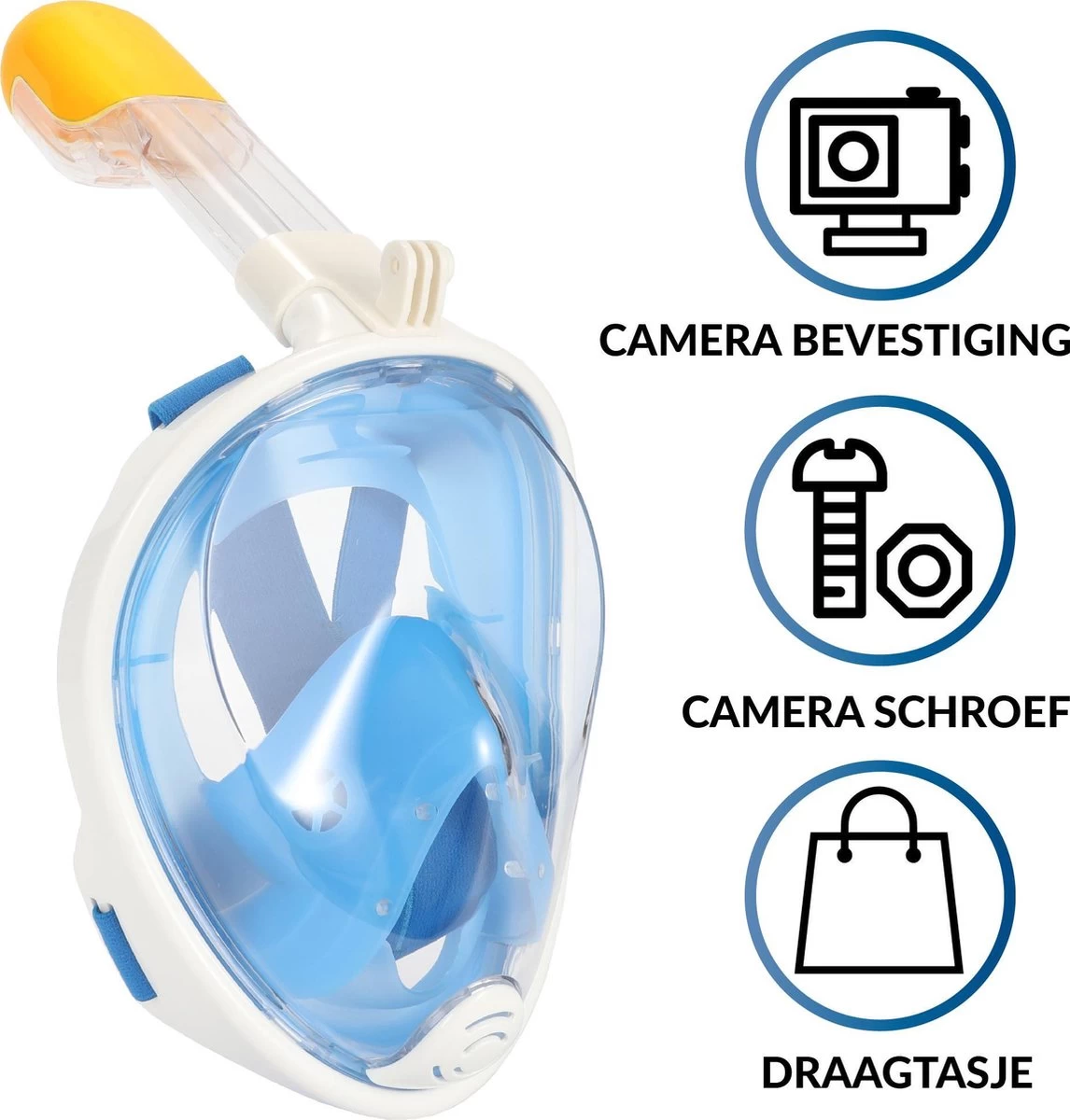Gadgy Duikmasker Full Face Kinderen - Duikbril Met Snorkel - Snorkelset Kinderen - Snorkelmasker - Blauw 3 Gadgy Duikmasker Full Face Kinderen - Duikbril Met Snorkel - Snorkelset Kinderen - Snorkelmasker - Blauw