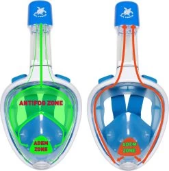 Sea Turtle Full Face Mask - Snorkelmasker - Volwassenen - Wit/Blauw - S/M -Watersporten 1186x1200