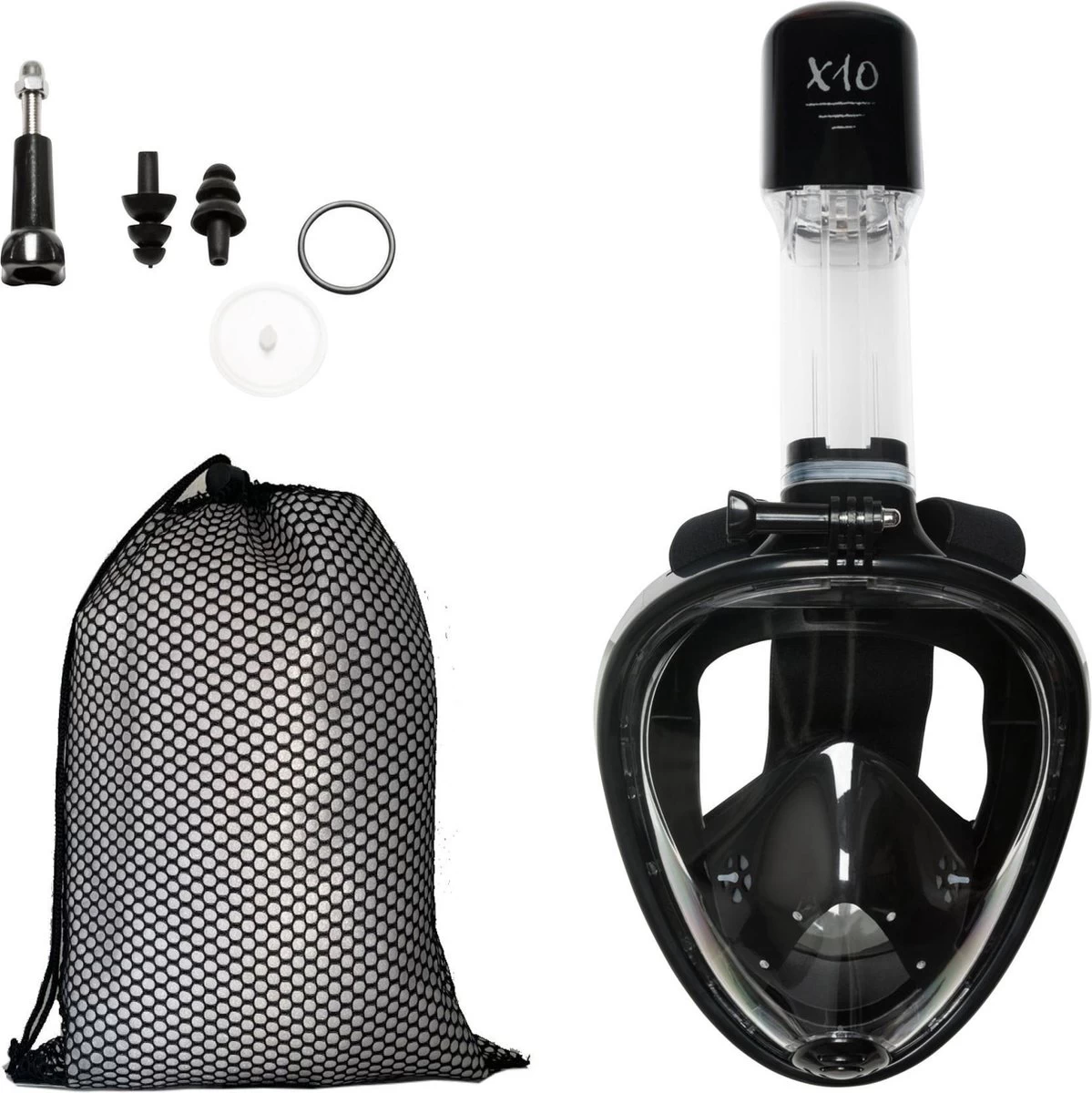 X10 Full Face Mask- Snorkelmasker - Volwassenen - Zwart - L/XL 5 X10 Full Face Mask- Snorkelmasker - Volwassenen - Zwart - L/XL - Afbeelding 3