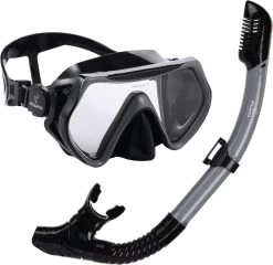 Atlantis Borneo Combo - Snorkelset - Volwassenen - Zwart/Grijs