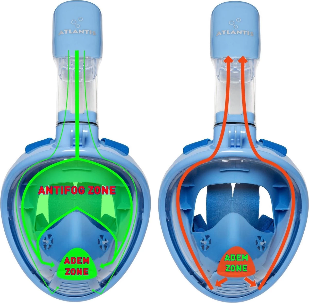 Atlantis Full Face Mask 2.0 - Snorkelmasker - Kinderen - Blauw - XS 3 Atlantis Full Face Mask 2.0 - Snorkelmasker - Kinderen - Blauw - XS - Image 2
