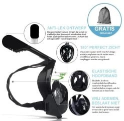 Campingwise Full Face Duikmasker, Snorkelmasker - Zwart - Maat L/XL -Watersporten 1200x1176 1