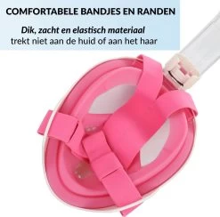 Gadgy Duikmasker Full Face Kinderen - Duikbril Met Snorkel - Snorkelset Kinderen - Snorkelmasker - Roze -Watersporten 1200x1185