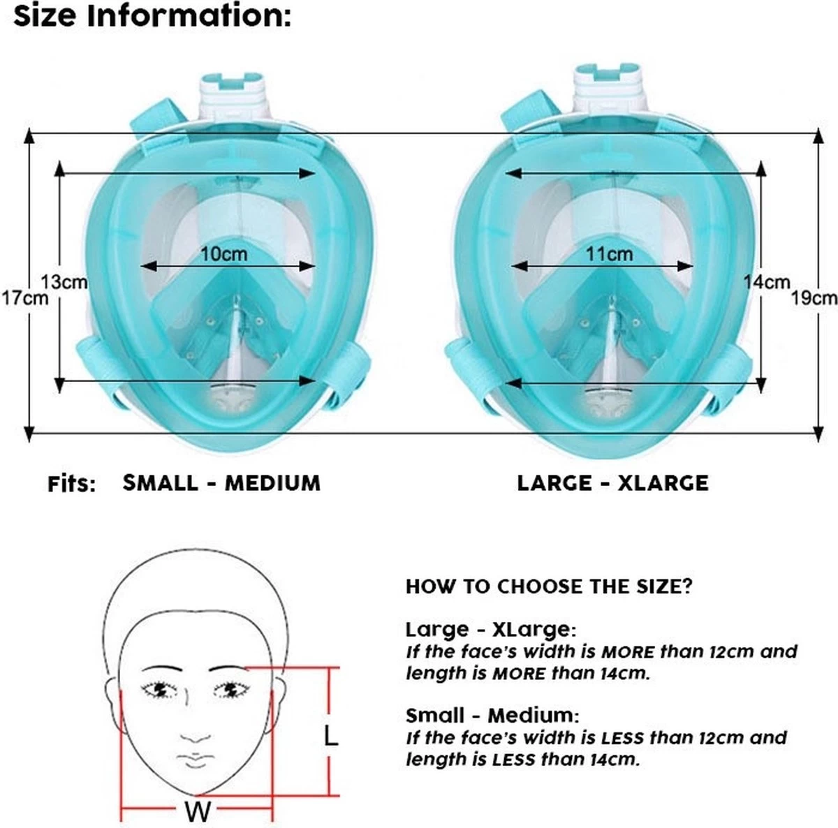 Atlantis Full Face Mask 2.0 - Snorkelmasker - Kinderen - Blauw - XS 15 Atlantis Full Face Mask 2.0 - Snorkelmasker - Kinderen - Blauw - XS - Image 14