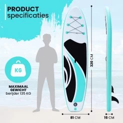 NexxtStream SUP Board - Opblaasbaar Paddle Board - Stand Up Paddle Boards - Opvouwbaar - Incl. Opbergtas - 320 X 81 CM - Groen -Watersporten 1200x1200 19