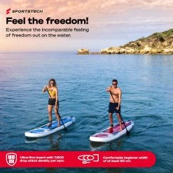 Premium Stand Up Paddling Board | 7in1 SUP Board Set | Compleet Met Accessories | Plus Actioncam Houder | Standup Paddle 320x80x16cm | Waterfiets SUP Opblaasbaar | Sportstech WPB320 Paddle Board -Watersporten 1200x1200 6