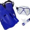 Duikmasker Met Snorkel En Flippers - Kind Maat 32-36 Blauw - Snorkelset Kinderen - Snorkelmasker - Duikbril -Watersporten 1200x793