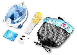 Campingwise Full Face Duikmasker - Snorkelmasker - Blauw - Maat S/M - Met Draagnet -Watersporten 1200x863