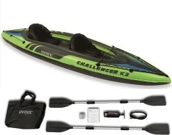 Intex Challenger K2 Kayak - Opblaasboot - 2-Persoons - Groen/Zwart -Watersporten 1200x941