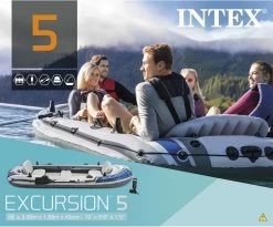 Intex Excursion Opblaasboot - 5 Personen - Grijs -Watersporten 1200x994