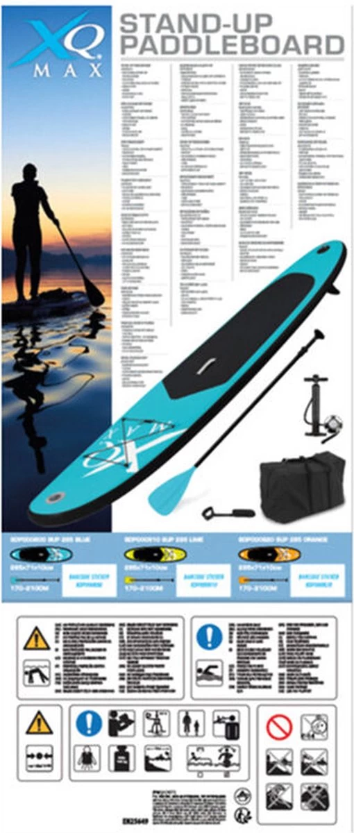 XQ Max SUP Board - 285cm - Tot 80kg - Blauw 13 XQ Max SUP Board - 285cm - Tot 80kg - Blauw - Image 11