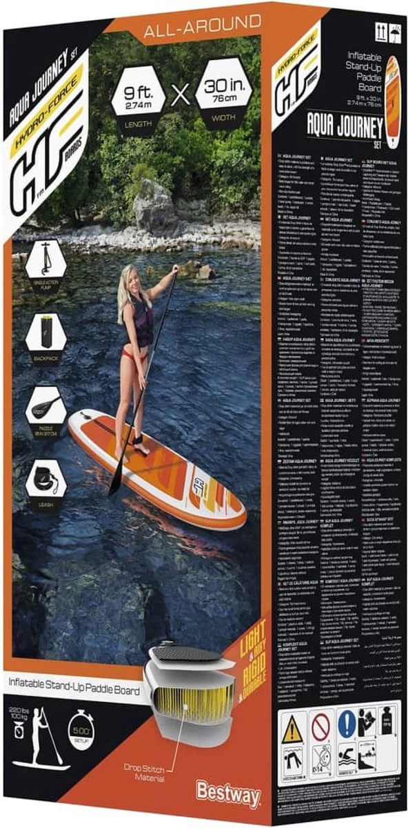 Bestway Sup Board - Hydro Force - Aqua Journey Set - 274 X 76 X 12 Cm - Met Accessoires 19 Bestway Sup Board - Hydro Force - Aqua Journey Set - 274 X 76 X 12 Cm - Met Accessoires - Image 17
