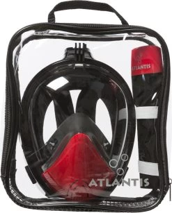 Atlantis Full Face Mask 2.0 - Snorkelmasker - Volwassenen - Zwart/Rood - L/XL -Watersporten 964x1200